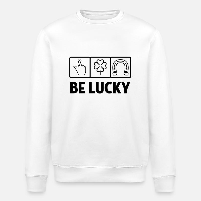 Glück / Glücklicher / Luck / Lucky - Stanley/Stella Unisex Bio-Sweatshirt ROLLER - Weiß