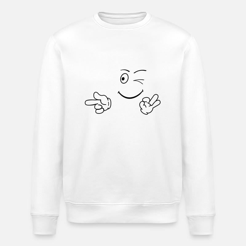 smileface_01 - Stanley/Stella Unisex Bio-Sweatshirt ROLLER - Weiß