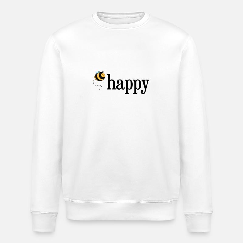 Bee Happy! - Stanley/Stella Unisex Bio-Sweatshirt ROLLER - Weiß