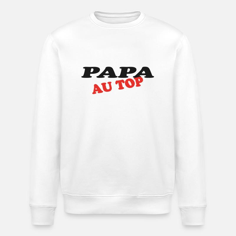 PAPA AN DER SPITZE - Stanley/Stella Unisex Bio-Sweatshirt ROLLER - Weiß