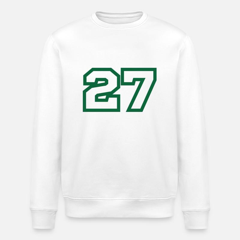 Numéro 27 sport vert - Sweat bio ROLLER Stanley/Stella Unisexe - blanc