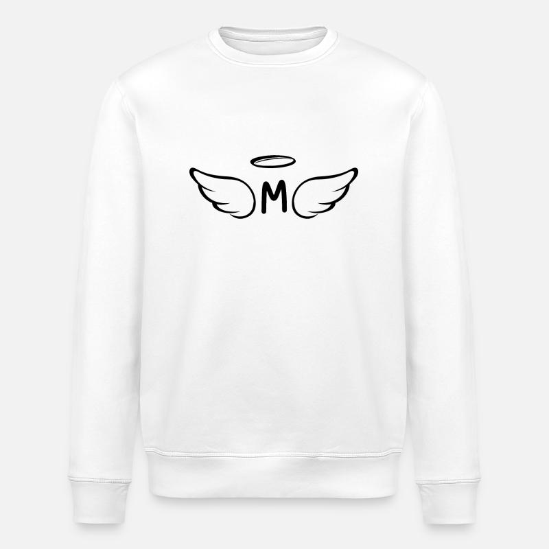 Lettre m ailes d’ange - Sweat bio ROLLER Stanley/Stella Unisexe - blanc