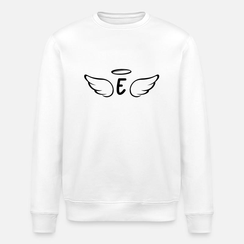 Letter e angel wings - Stanley/Stella ROLLER Unisex Organic Sweatshirt - white