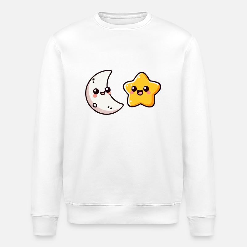 Lune étoilée - Sweat bio ROLLER Stanley/Stella Unisexe - blanc