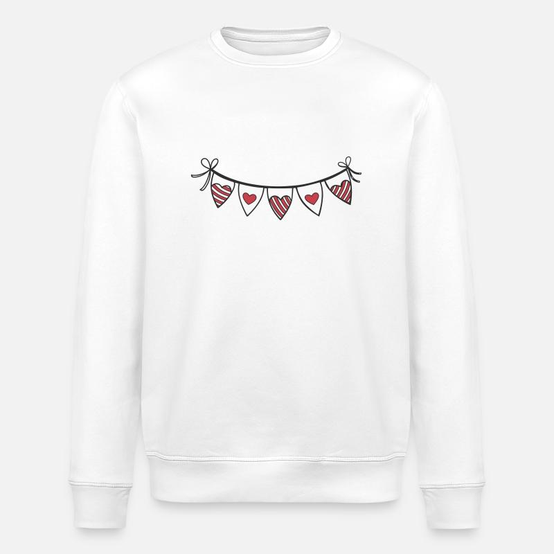 Herzgirlande Herzen - Stanley/Stella Unisex Bio-Sweatshirt ROLLER - Weiß