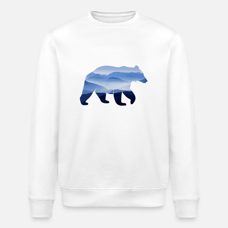 Bear - Stanley/Stella ROLLER Unisex Organic Sweatshirt - white