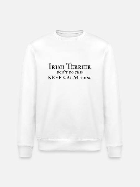 Irish Terrier keep calm - Stanley/Stella Unisex Bio-Sweatshirt ROLLER - Weiß