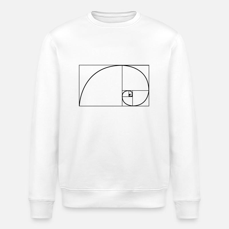 Fibonacci nature spiral - Stanley/Stella ROLLER Unisex Organic Sweatshirt - white