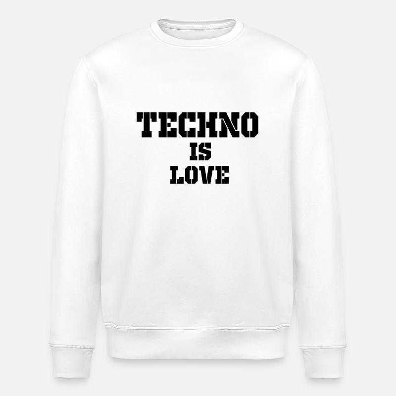 la techno c'est l'amour - Sweat bio ROLLER Stanley/Stella Unisexe - blanc
