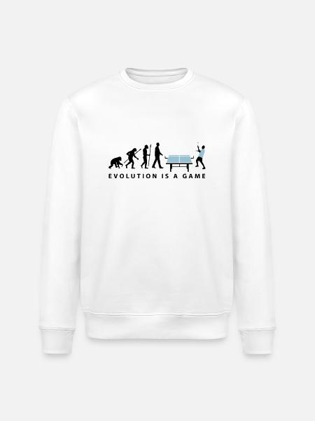 evolution_table_tennis_072012_c_2c - Stanley/Stella ROLLER Unisex Organic Sweatshirt - white