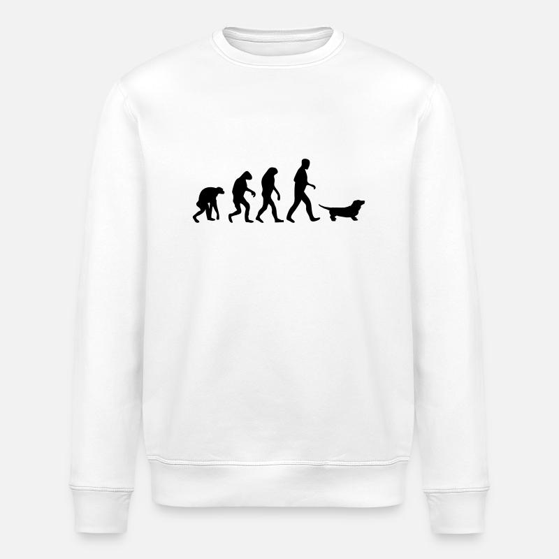 sausage dog evolution - Sweat bio ROLLER Stanley/Stella Unisexe - blanc