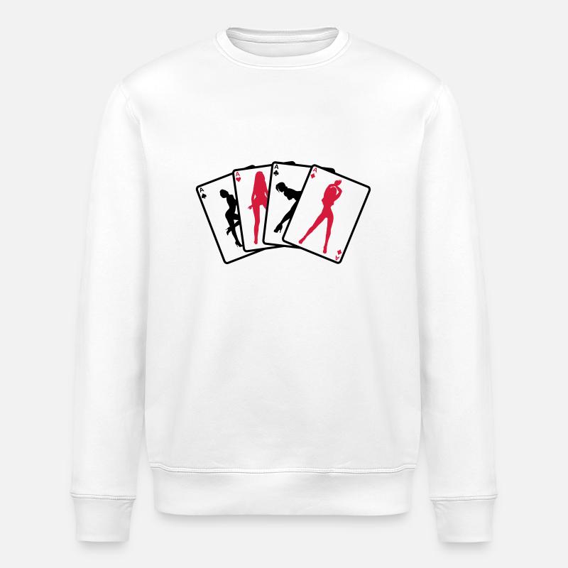 Strippoker - Stanley/Stella Unisex Bio-Sweatshirt ROLLER - Weiß