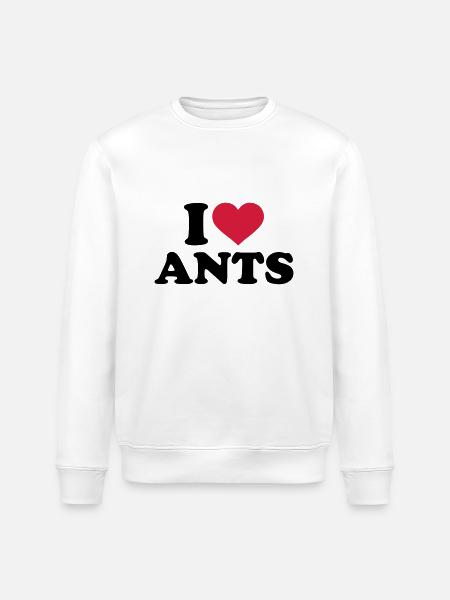 I love Ants - Stanley/Stella ROLLER Unisex Organic Sweatshirt - white