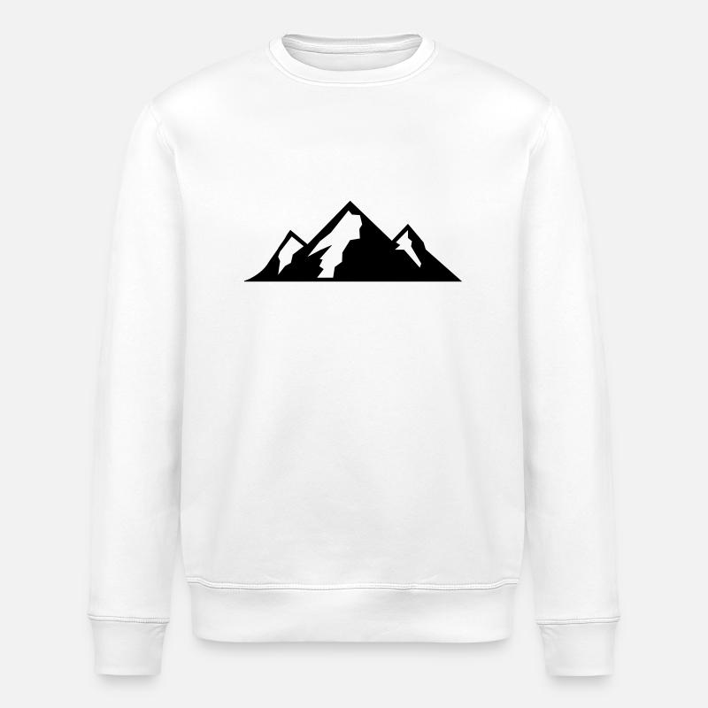 Mountain Icon - Stanley/Stella ROLLER Unisex Organic Sweatshirt - white
