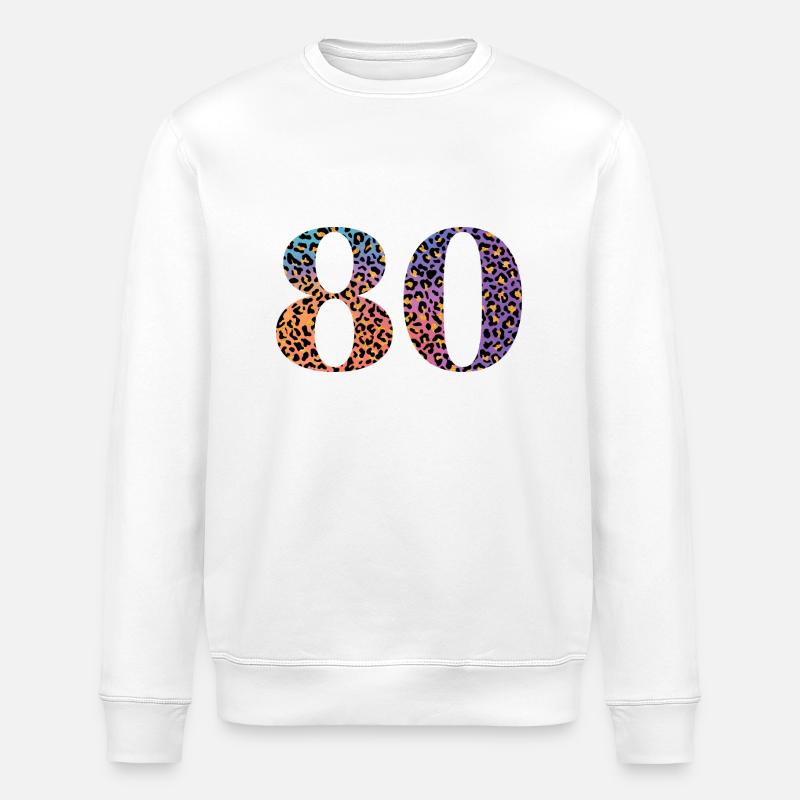 80e anniversaire léopard - Sweat bio ROLLER Stanley/Stella Unisexe - blanc
