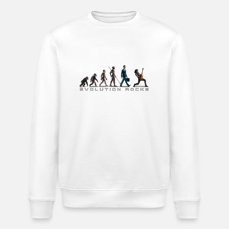 Evolution Guitariste - Sweat bio ROLLER Stanley/Stella Unisexe - blanc