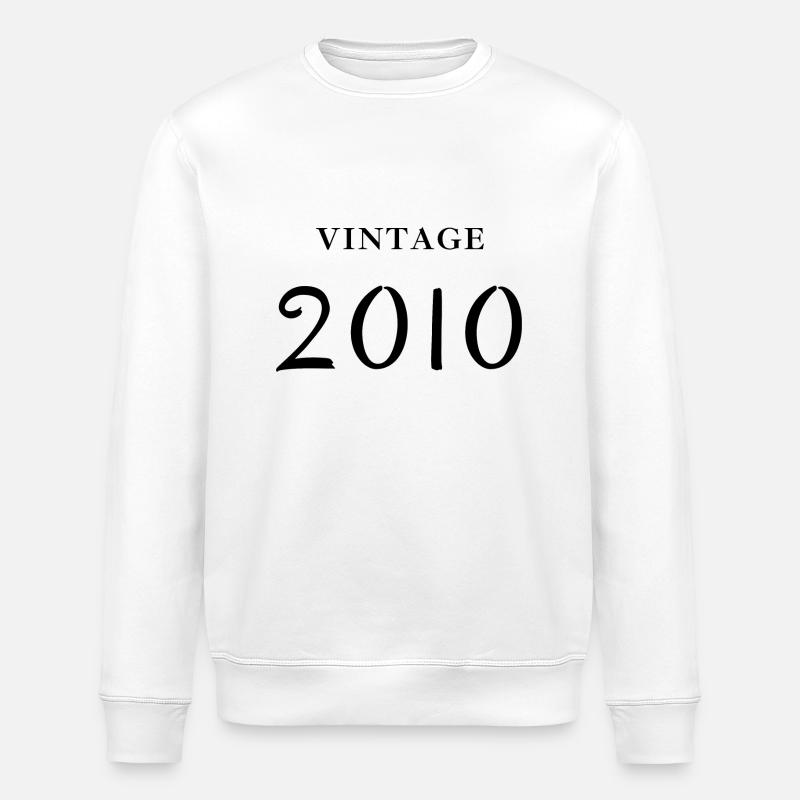 Jahrgang 2010 - Jubiläums-Geschenkidee - Stanley/Stella Unisex Bio-Sweatshirt ROLLER - Weiß