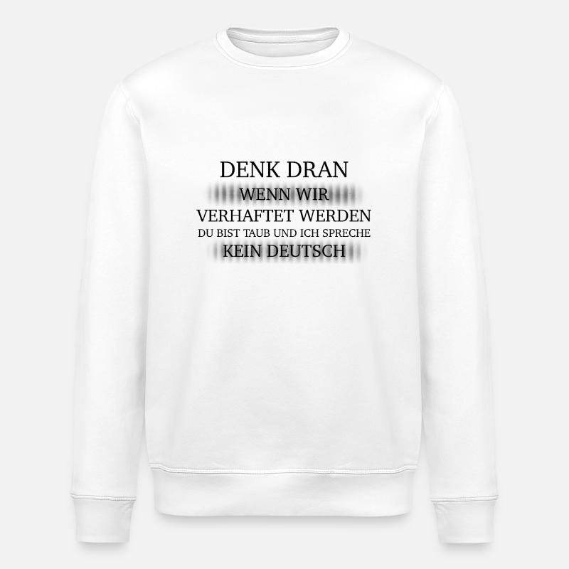 Arrested Black - Stanley/Stella ROLLER Unisex Organic Sweatshirt - white