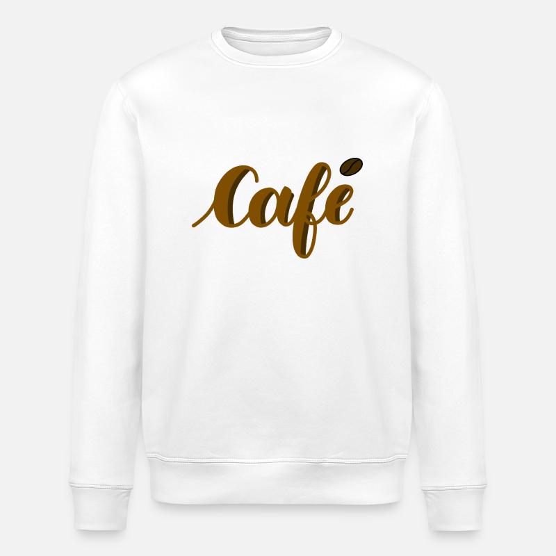 lettrage café - Sweat bio ROLLER Stanley/Stella Unisexe - blanc