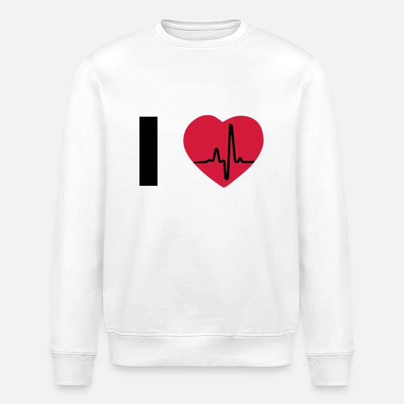 I Love - I heart - J'aime - Sweat bio ROLLER Stanley/Stella Unisexe - blanc