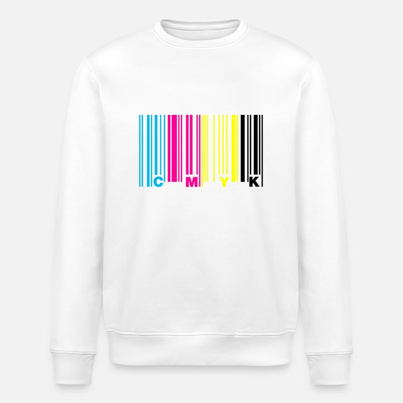 cmyk barcode - Sweat bio ROLLER Stanley/Stella Unisexe - blanc