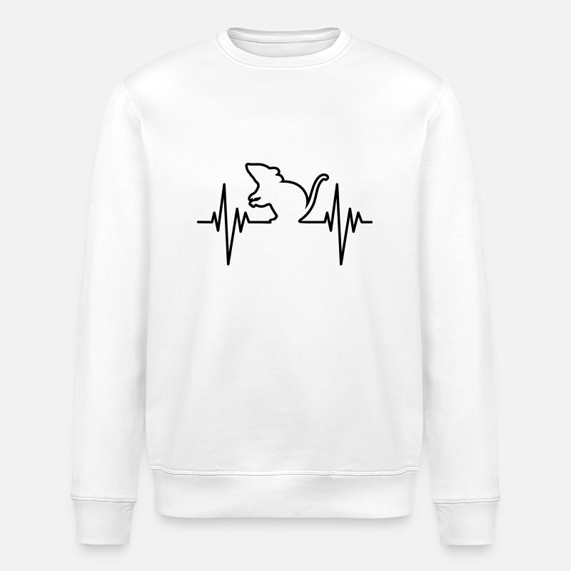 Mouse Pulse - Stanley/Stella ROLLER Unisex Organic Sweatshirt - white