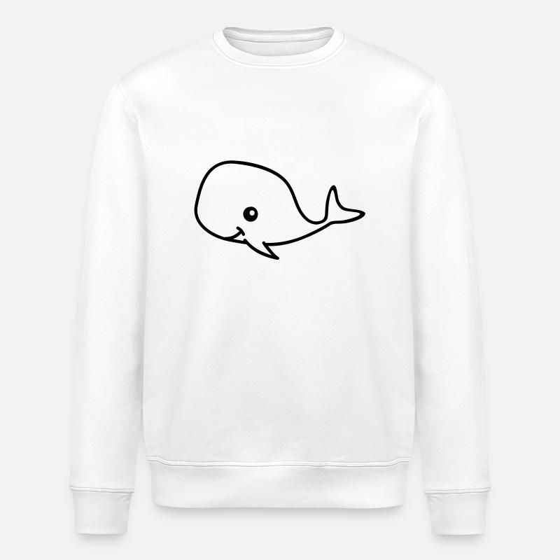 Whale - Stanley/Stella ROLLER Unisex Organic Sweatshirt - white