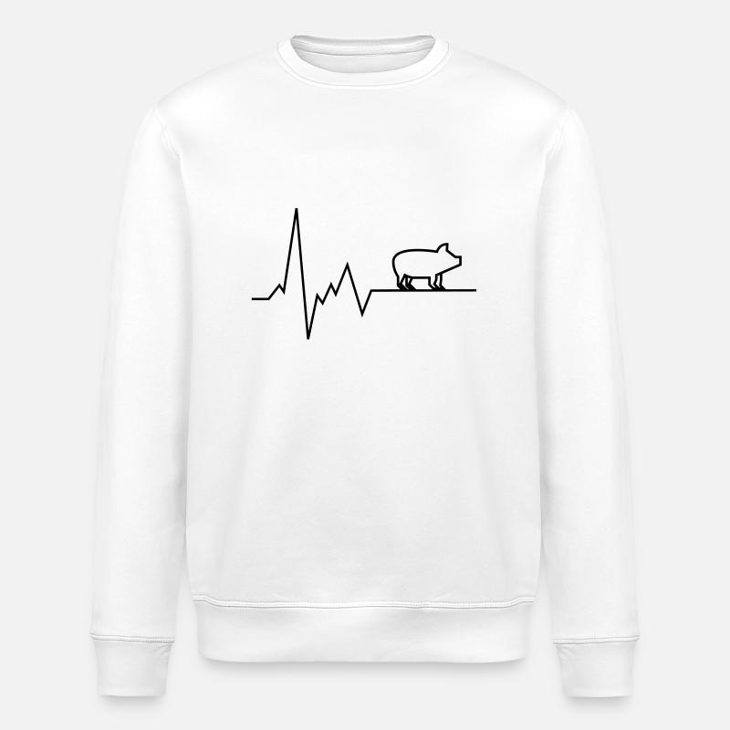 cochon de rythme cardiaque - Sweat bio ROLLER Stanley/Stella Unisexe - blanc