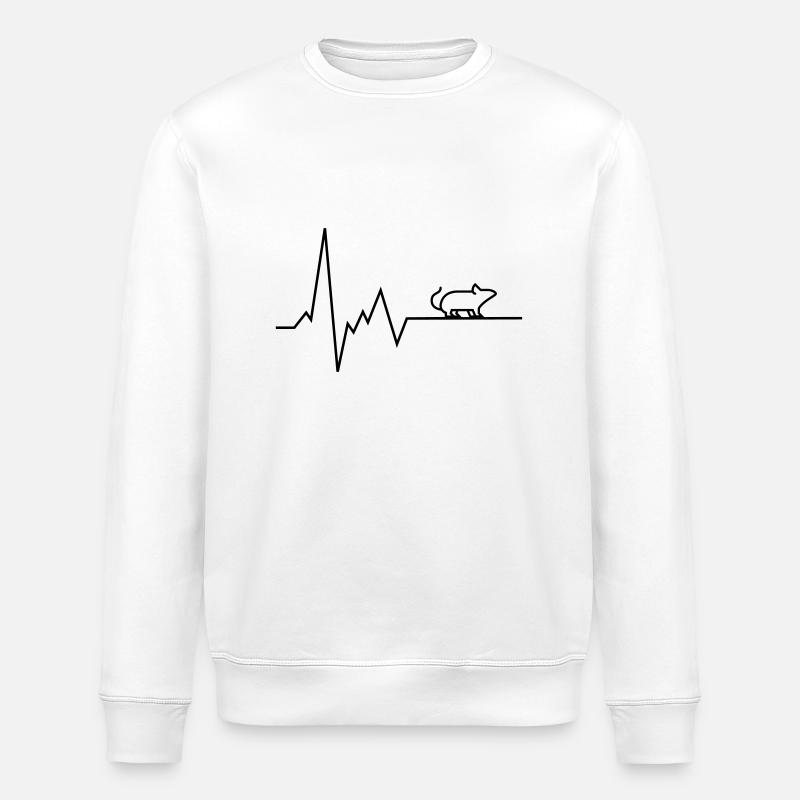 souris battement de coeur - Sweat bio ROLLER Stanley/Stella Unisexe - blanc