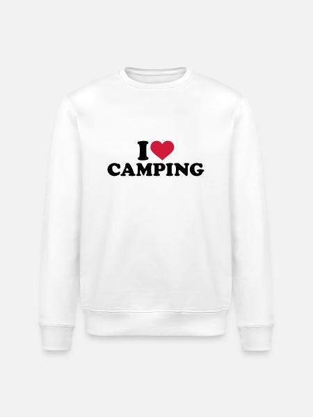 I love Camping - Stanley/Stella ROLLER Unisex Organic Sweatshirt - white