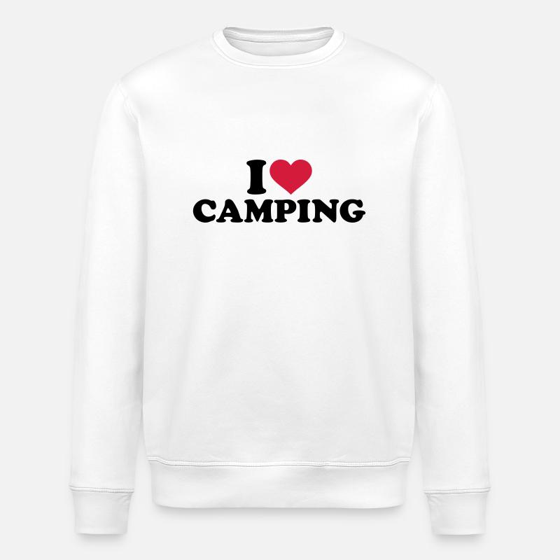I love Camping - Stanley/Stella ROLLER Unisex Organic Sweatshirt - white