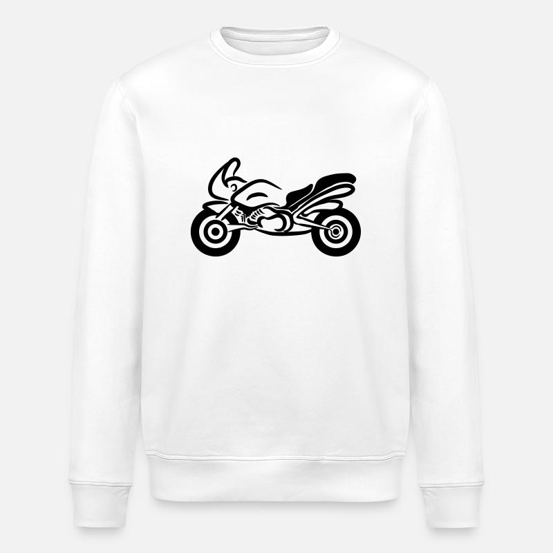 motorcycle sport quickly - Stanley/Stella ROLLER Unisex Organic Sweatshirt - white