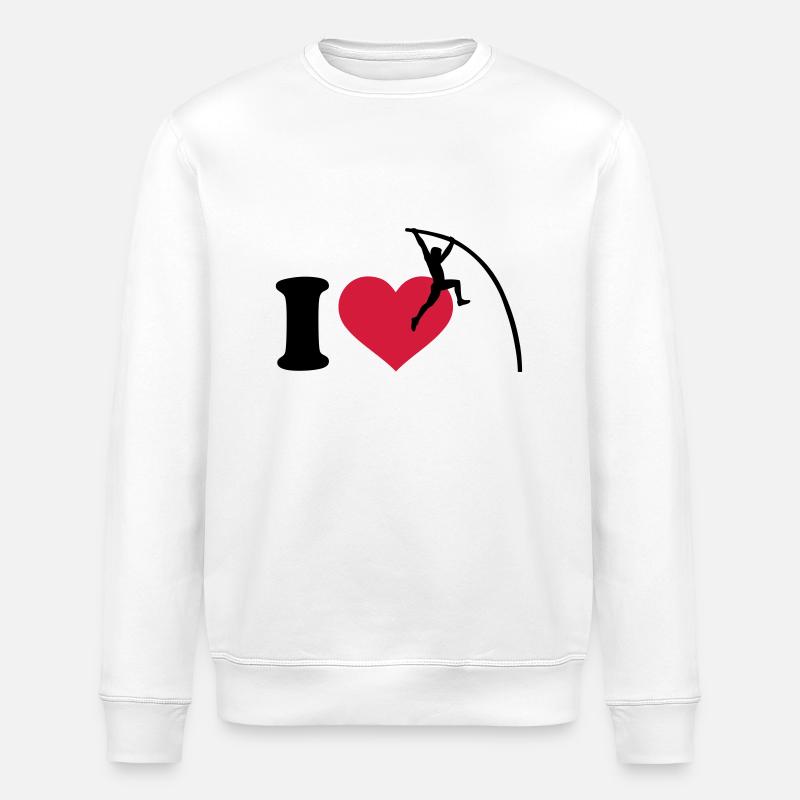 I love Pole vault - Stanley/Stella ROLLER Unisex Organic Sweatshirt - white