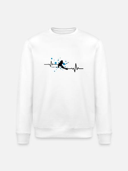 Winter - Skifahrer Puls - Stanley/Stella Unisex Bio-Sweatshirt ROLLER - Weiß