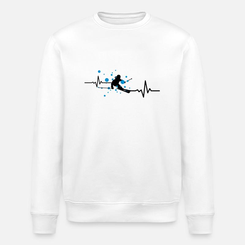 Winter - Skifahrer Puls - Stanley/Stella Unisex Bio-Sweatshirt ROLLER - Weiß