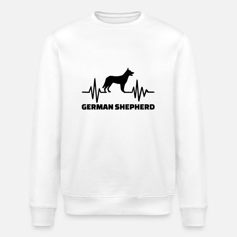German Shepherd - Stanley/Stella ROLLER Unisex Organic Sweatshirt - white