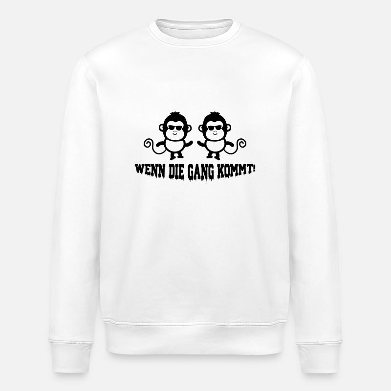 affen gang - Stanley/Stella Unisex Bio-Sweatshirt ROLLER - Weiß
