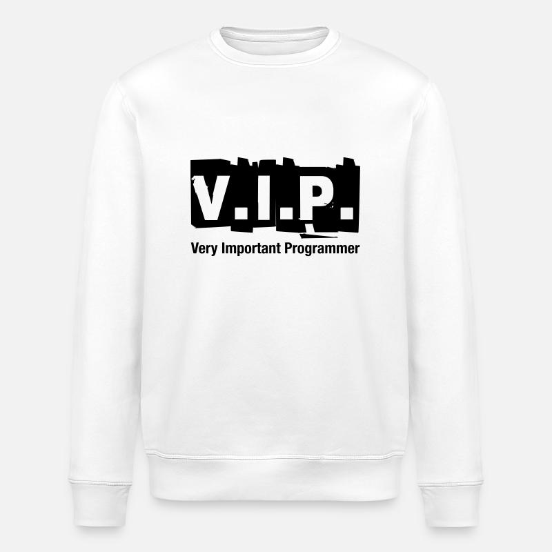 V.I.P. Very Important Programmer - Stanley/Stella ROLLER Unisex Organic Sweatshirt - white