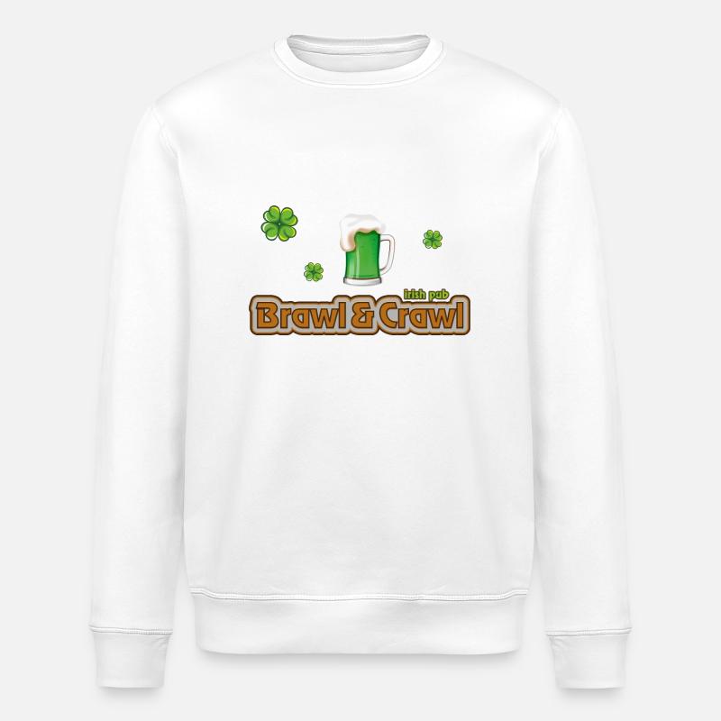 Irish Pub - Brawl and crawl - Stanley/Stella ROLLER Unisex Organic Sweatshirt - white