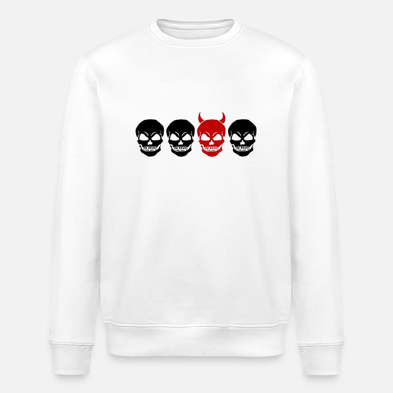 DIFFERENT SKULL2 -2C - Stanley/Stella ROLLER Unisex Organic Sweatshirt - white
