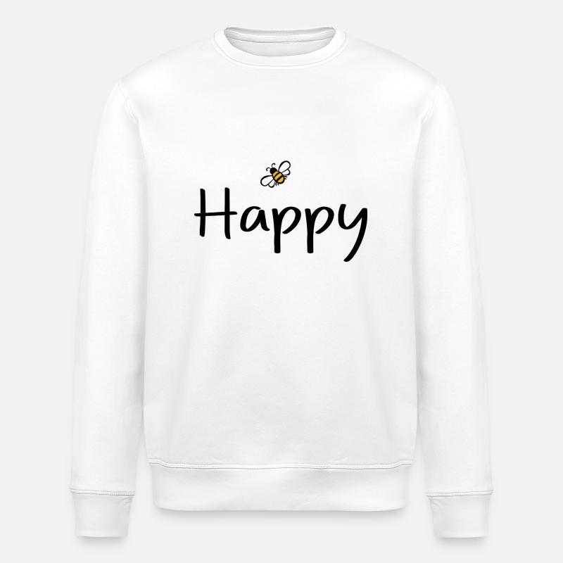 Sois heureux - Sweat bio ROLLER Stanley/Stella Unisexe - blanc