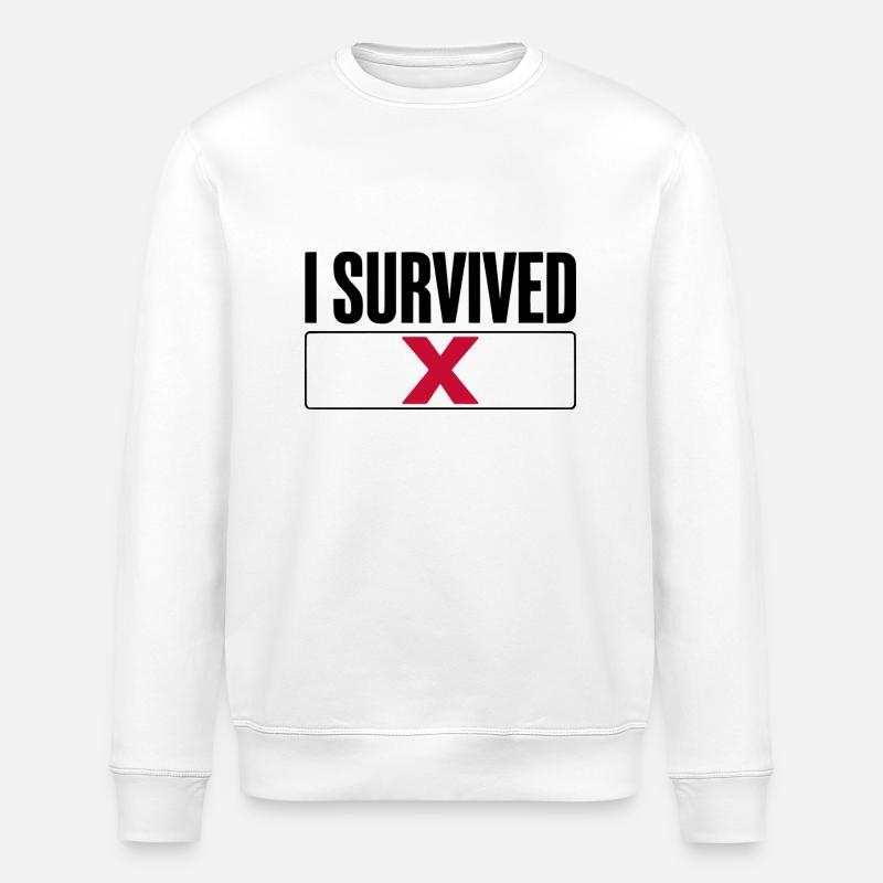 J’ai survécu à X - Sweat bio ROLLER Stanley/Stella Unisexe - blanc