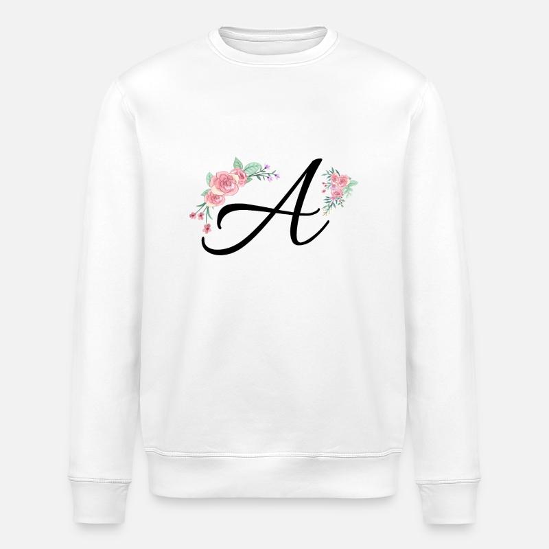 Lettre a fleurs - Sweat bio ROLLER Stanley/Stella Unisexe - blanc
