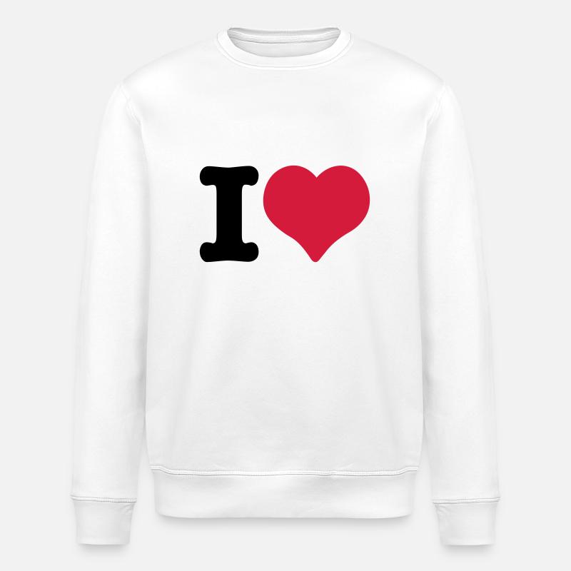 J'aime - Coeur - Sweat bio ROLLER Stanley/Stella Unisexe - blanc