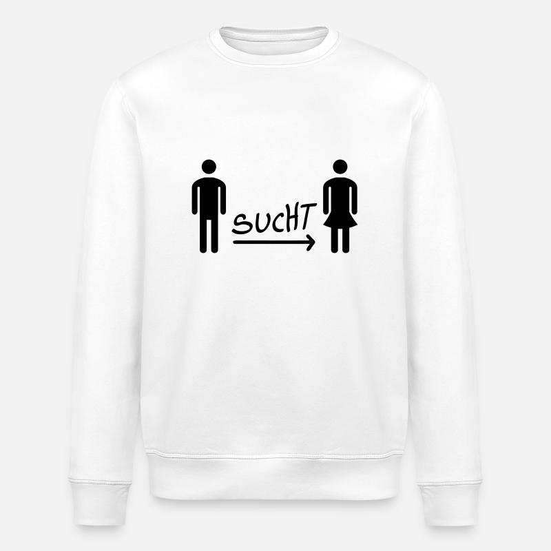 Mann sucht Frau - Single - Stanley/Stella Unisex Bio-Sweatshirt ROLLER - Weiß