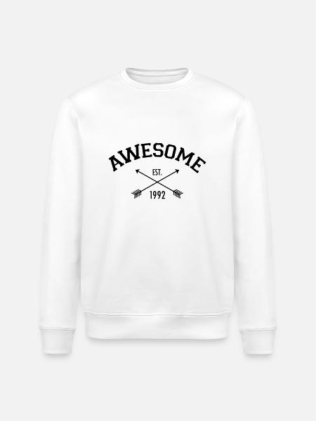 Awesome Est 1992 - Stanley/Stella Unisex Bio-Sweatshirt ROLLER - Weiß