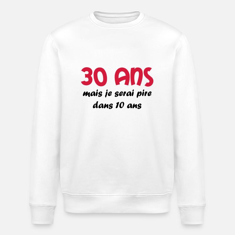 30 ans - Stanley/Stella Unisex Bio-Sweatshirt ROLLER - Weiß