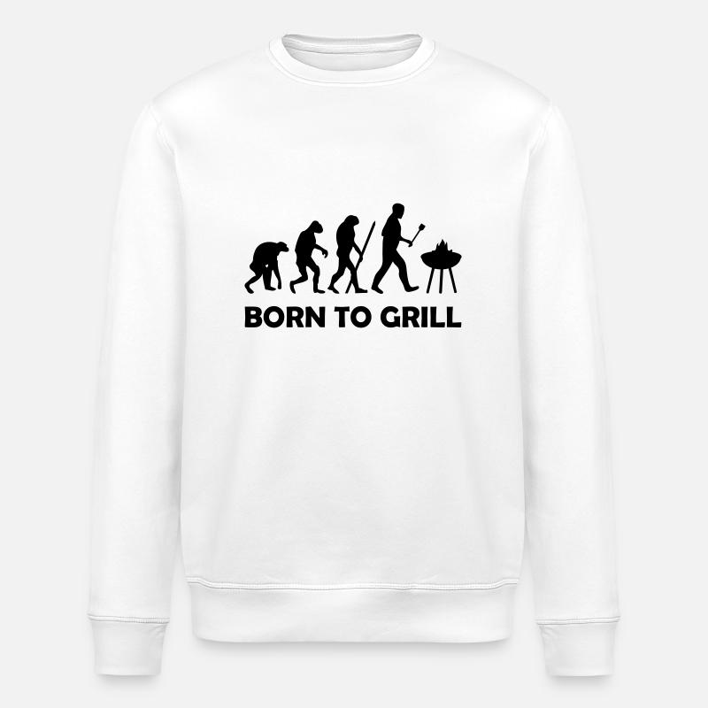 born to grill - Sweat bio ROLLER Stanley/Stella Unisexe - blanc