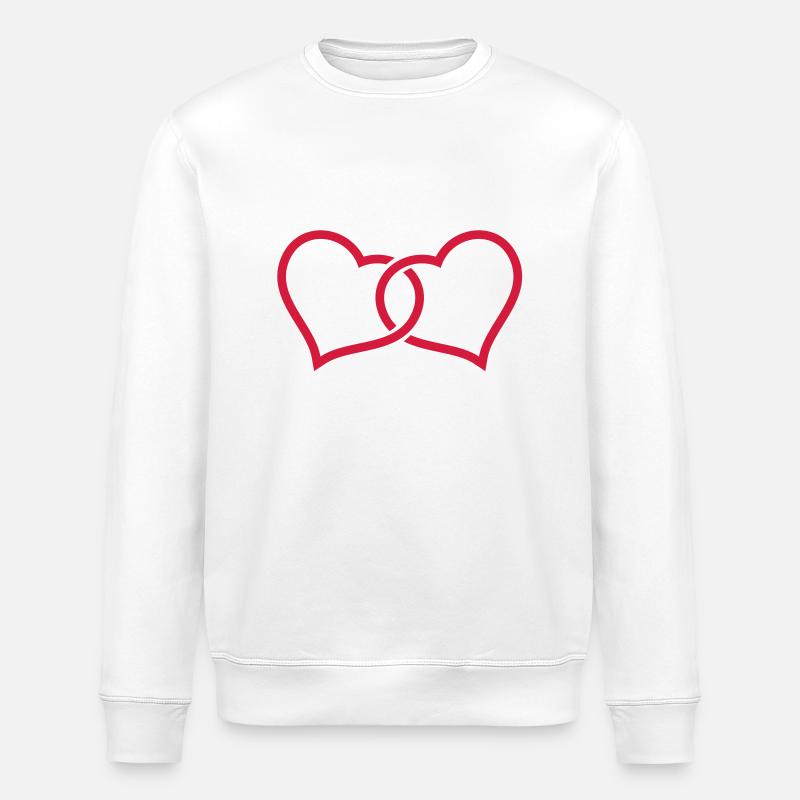 Zwei Herzen - Stanley/Stella Unisex Bio-Sweatshirt ROLLER - Weiß