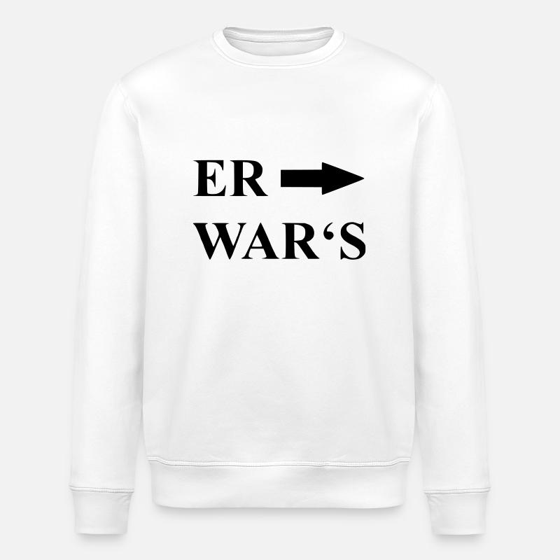 Spruch er wars - Stanley/Stella Unisex Bio-Sweatshirt ROLLER - Weiß
